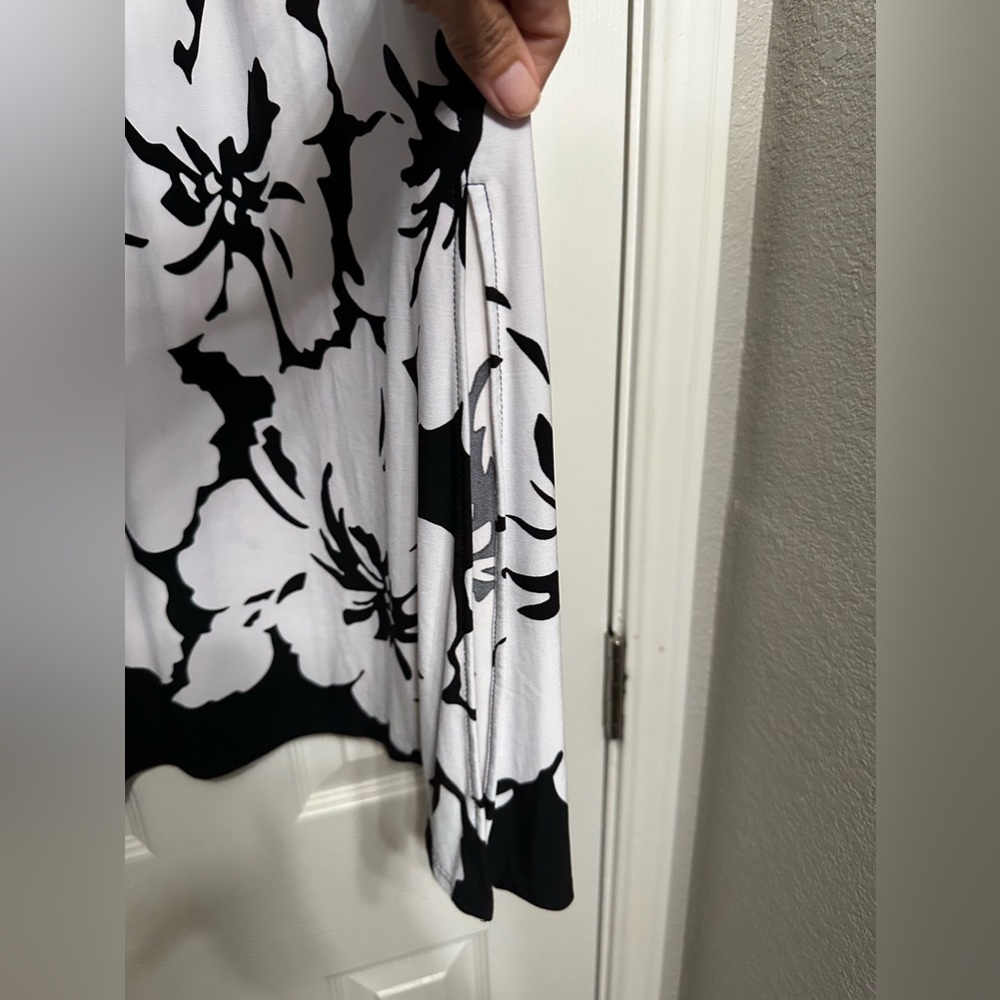 Susan Graver Womens Black Floral Maxi Skirt - Picture 2 of 8